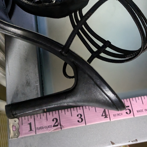 CHINESE Laundry Black Platform Black Satin Open Toe Shoes Size 8 - Picture 11 of 11